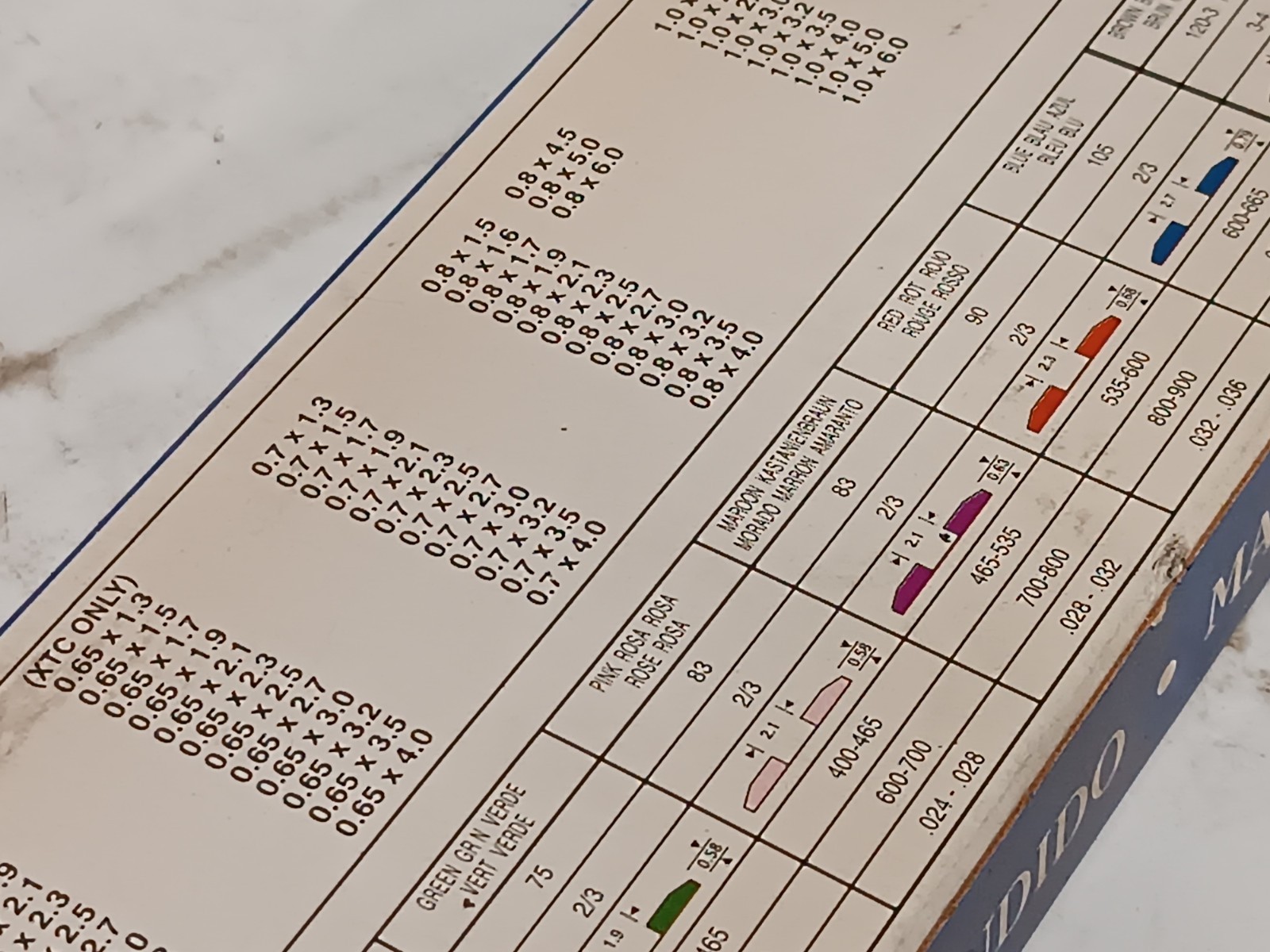 Shreiner Creasing Matrix #50 – O/C White, 0.43mm Chnl Depth x 1.3mm Chnl Width