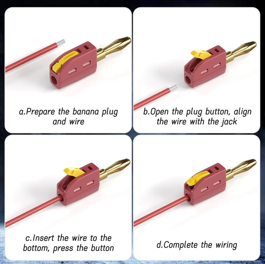 10pcs 4mm Gold Plated Banana Plug Connector High Current 32A – Banana Connector