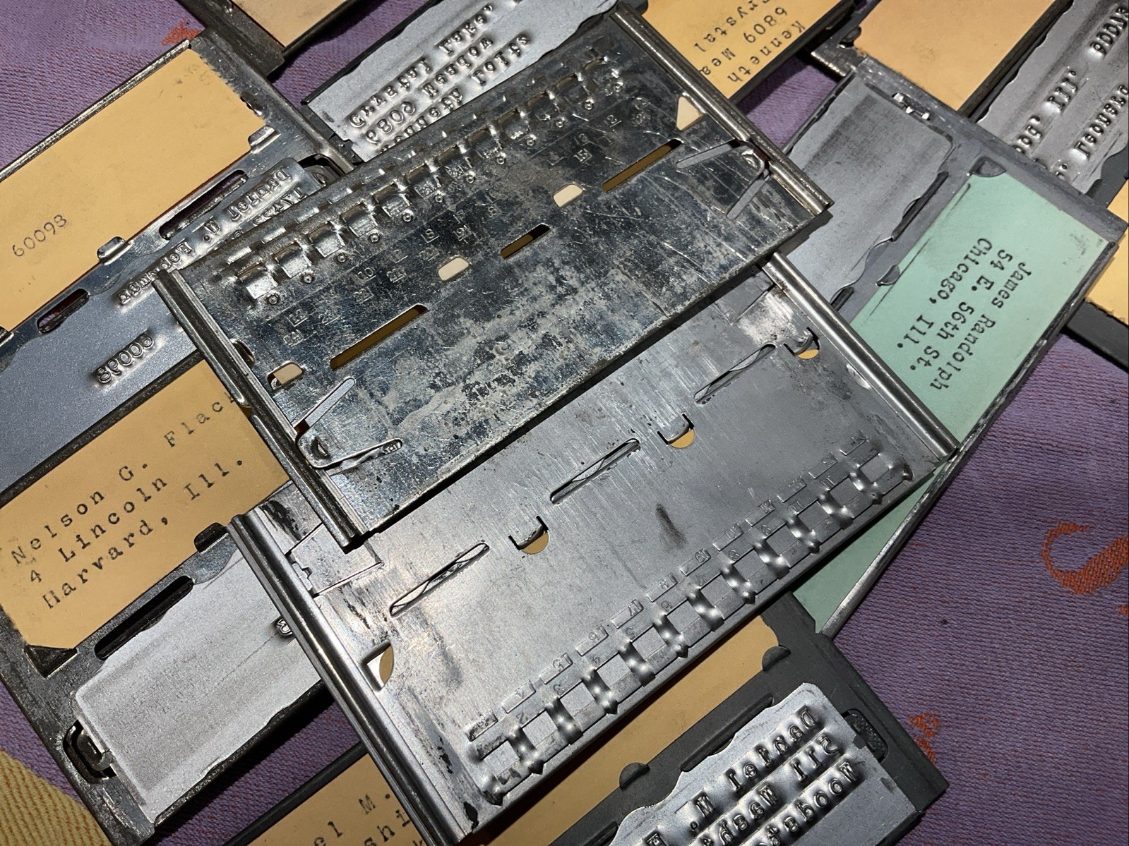 Vintage Addressograph Address Plates 20 Pieces