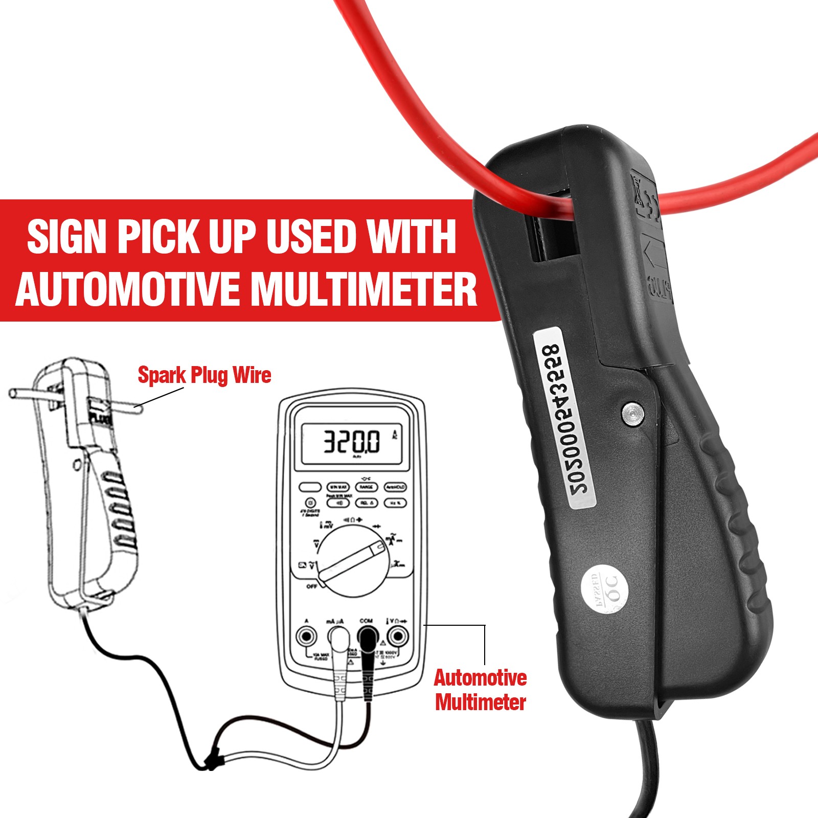 Automotive Multimeter RPM Dwell AC/DC Voltage Ohmmeter Temp Probe Car Diagnostic