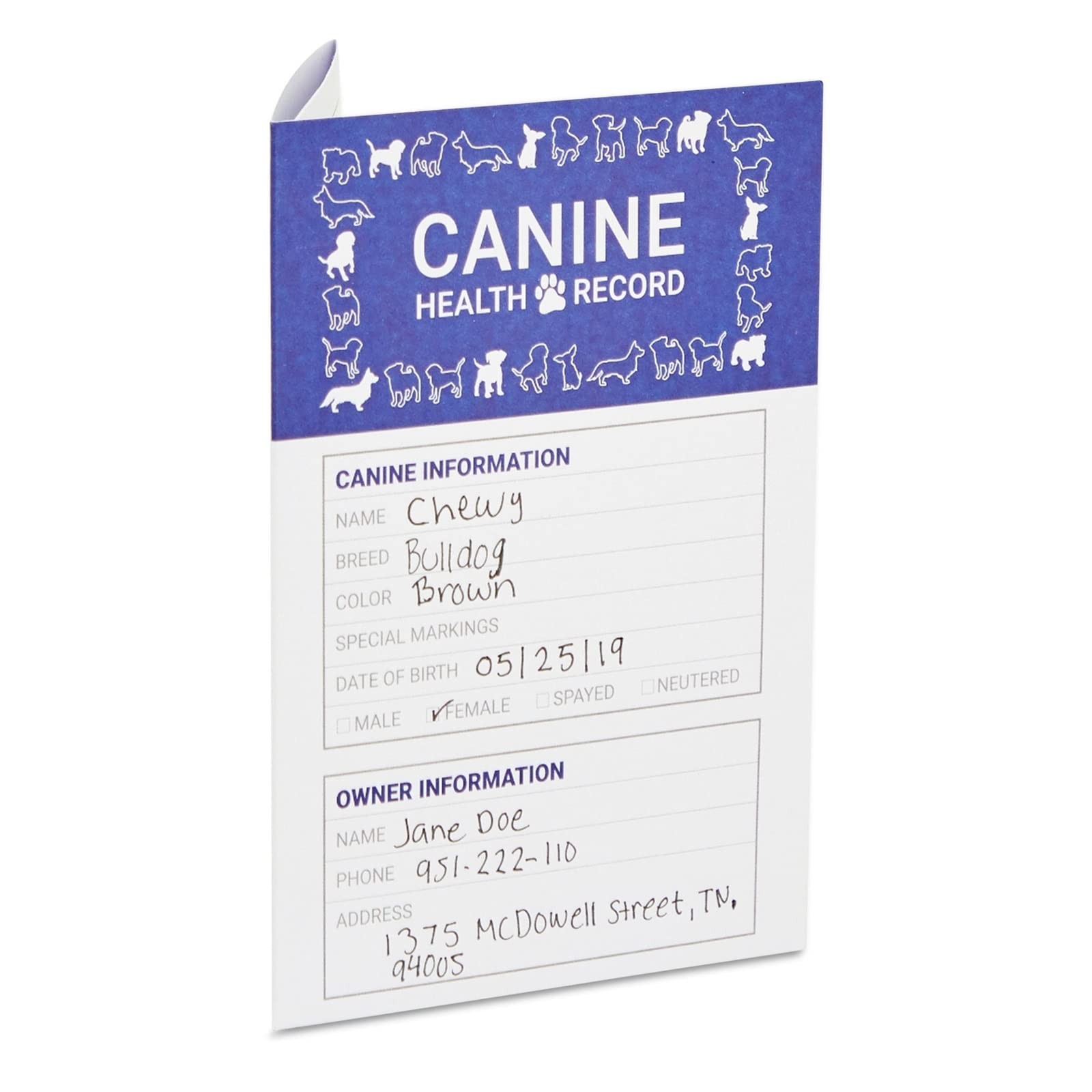 Juvale Puppy Record Card – Compact Portable Vaccination 24 Pack, White
