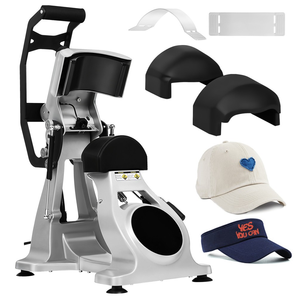 Dual Heater Hat Heat Press Semi-Auto Open Printing Cap Machine w/Laser Alignment