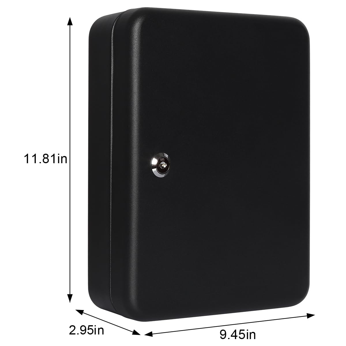 48 Key Storage Lock Box Wall Mount Metal Security Cabinet 11.81×9.45″ Black