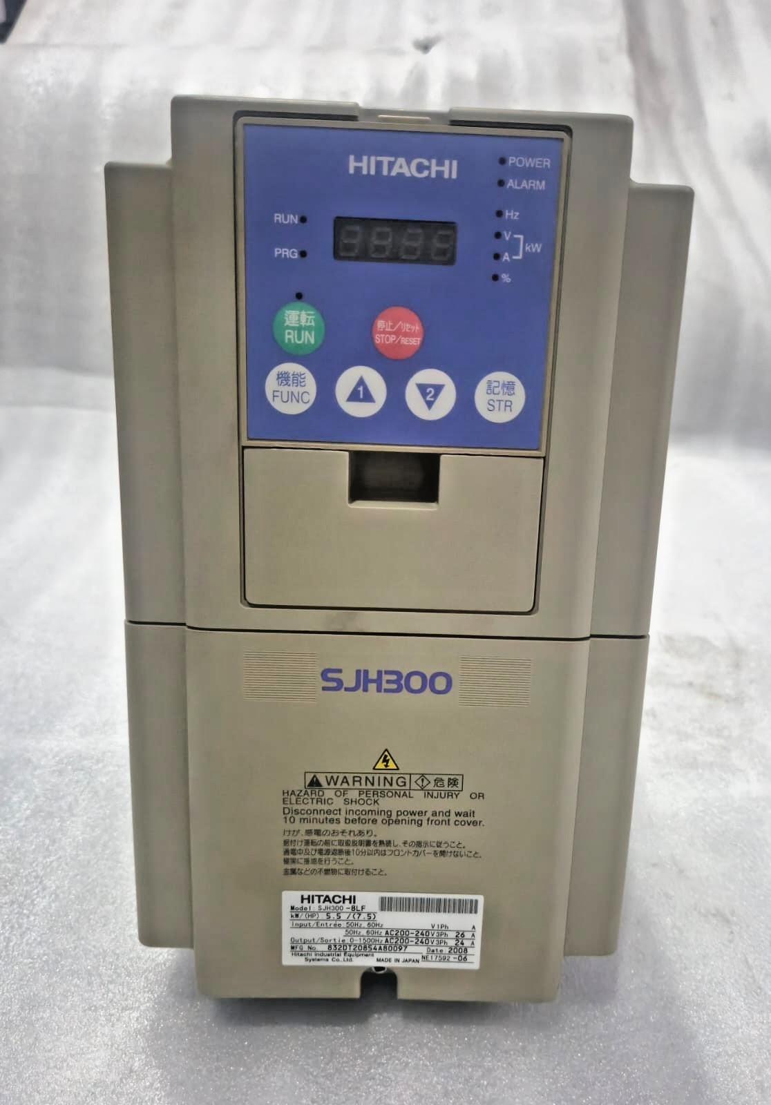 HITACHI SJH300-8LF AC DRIVE VFD INVERTER 5.5KW 7.5HP 200-240V 3PH JAPAN