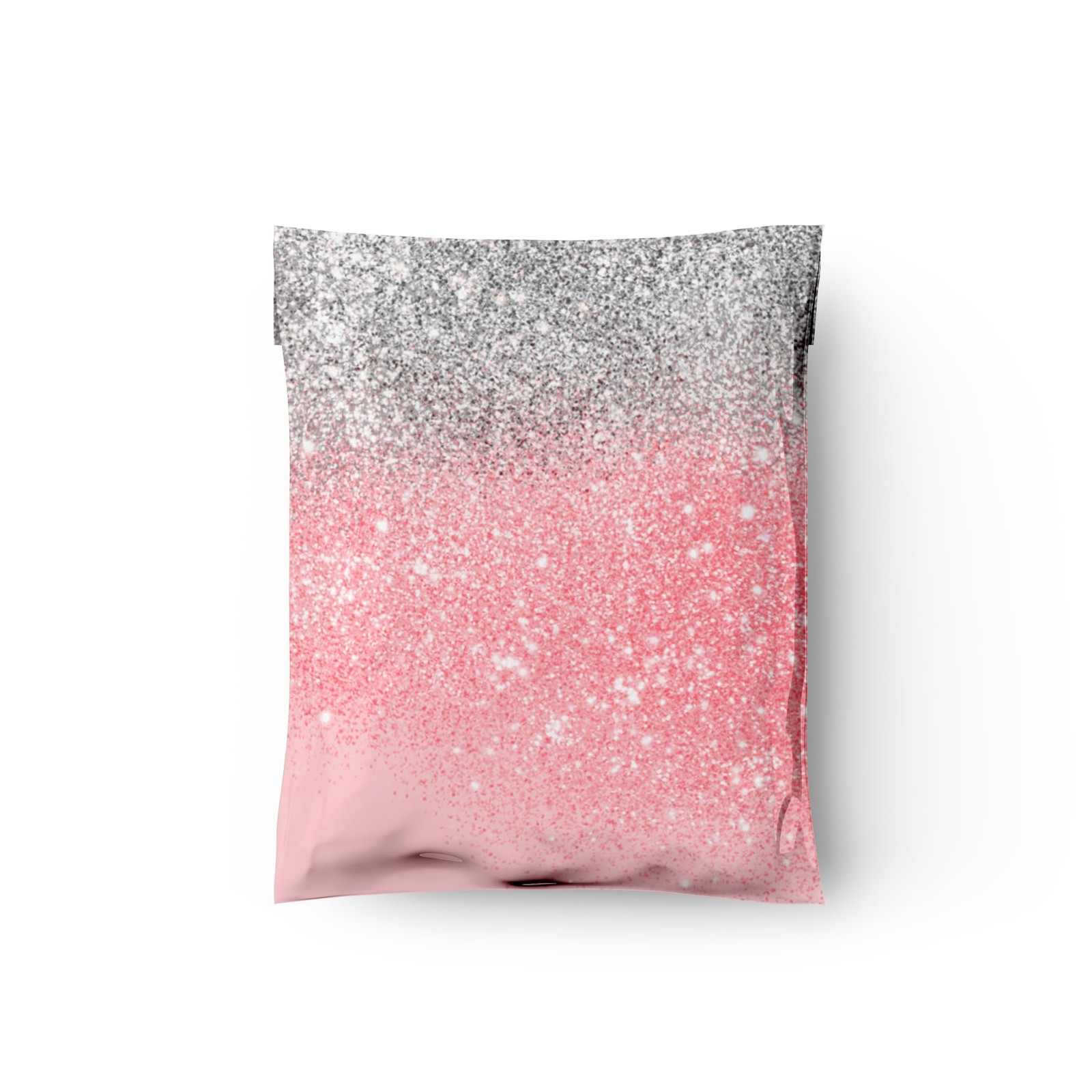 10×13 (100) Pink Glitter Transition Valentine’s Day Designer Poly Mailers Wat…