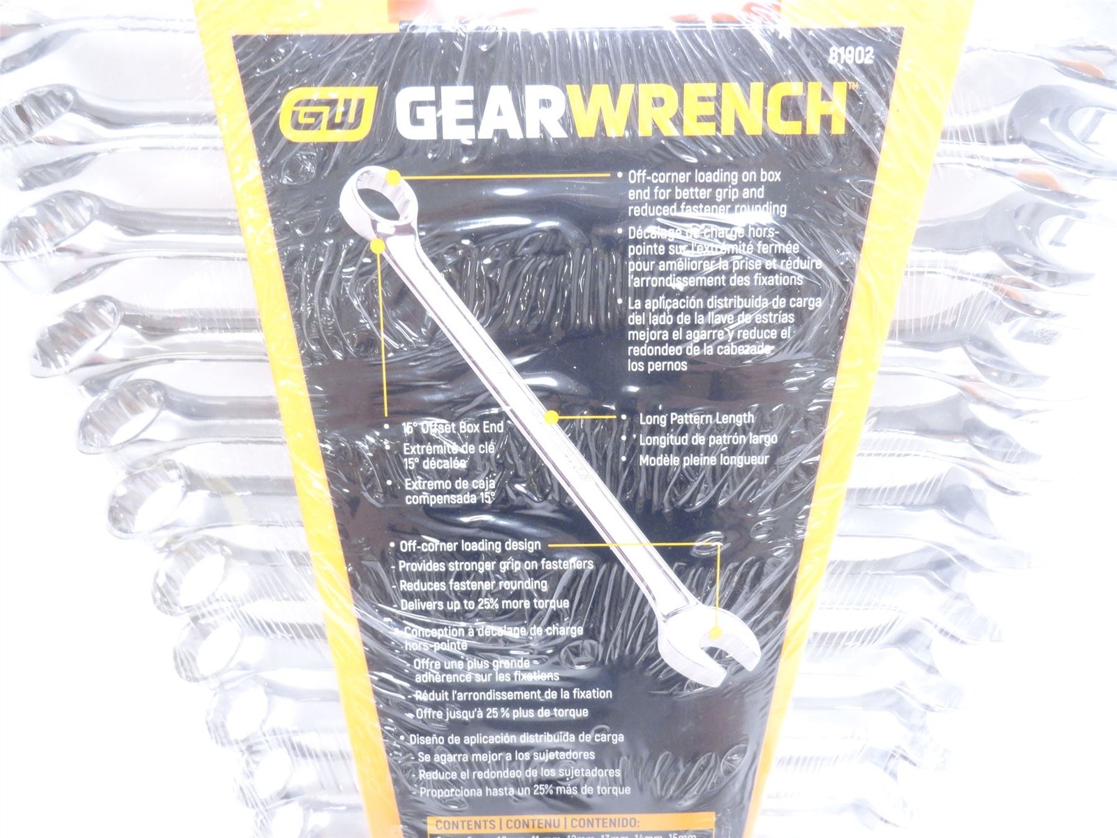 249470 New-No Box; Apex Tools 81902 Metric Combination Wrench Set; Long Pattern