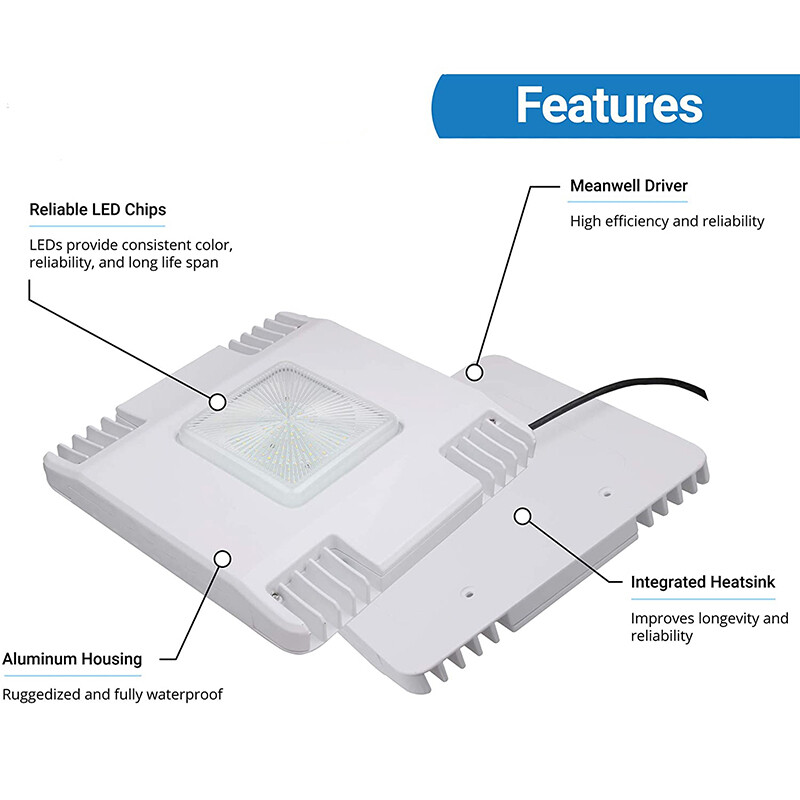 5PACK 150W LED Canopy Light 5700K Gas Station Garage Light 20250LM IP65 DLC UL