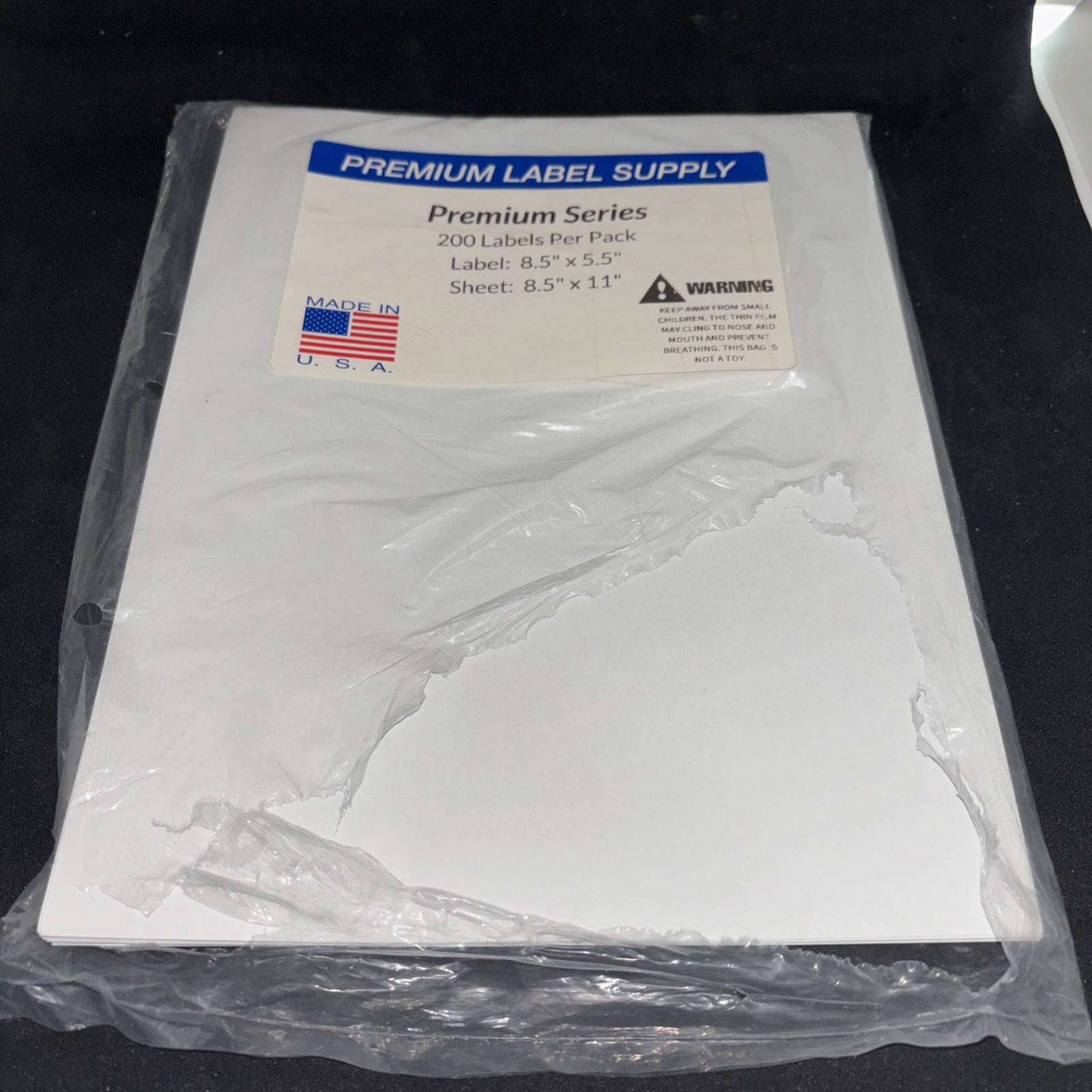 140 8.5 X 5.5 HALF SHEET SHIPPING LABELS self adhesive Premium Label Supply Open