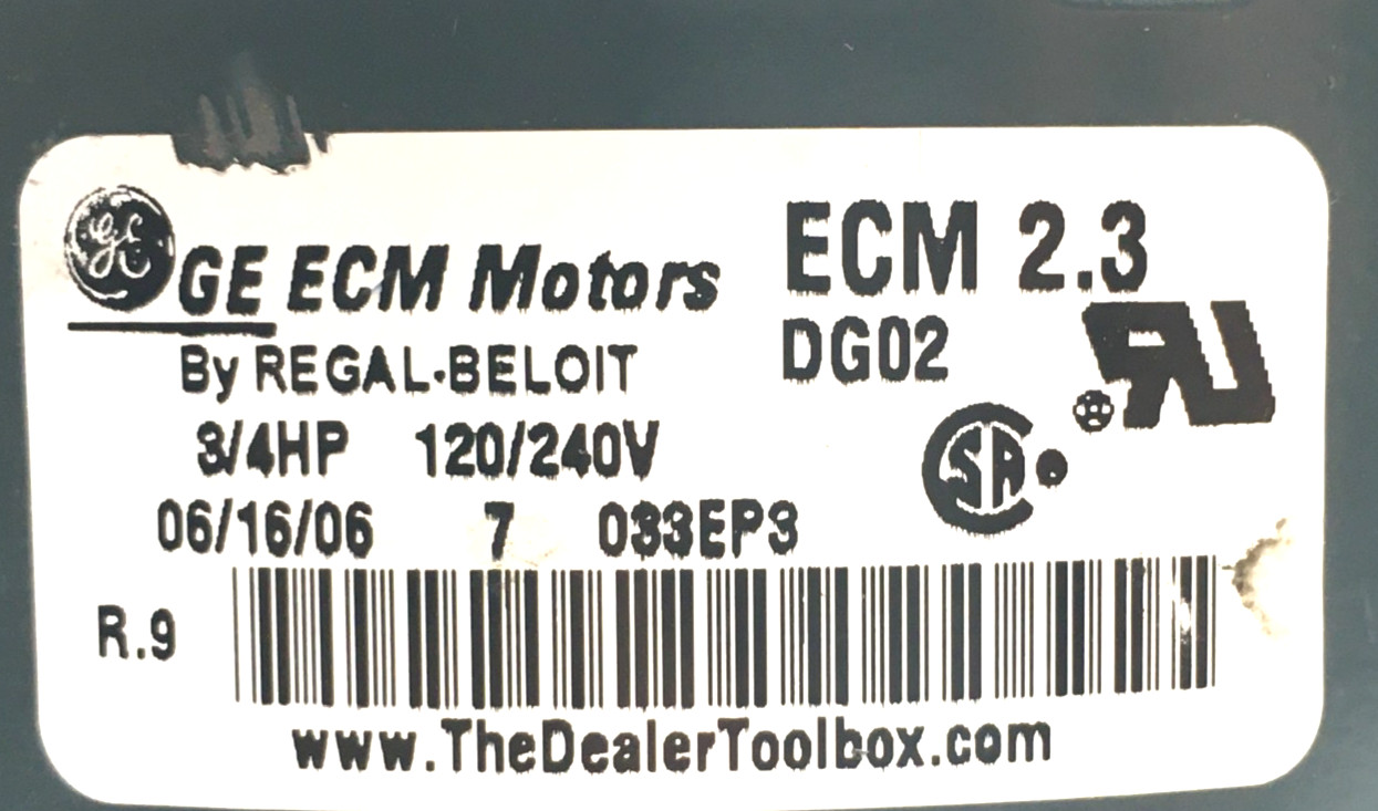 GE ECM2.3 DG02 Module Only D341314P52 MOT09675 3/4HP200/230V CCW LE used #J177