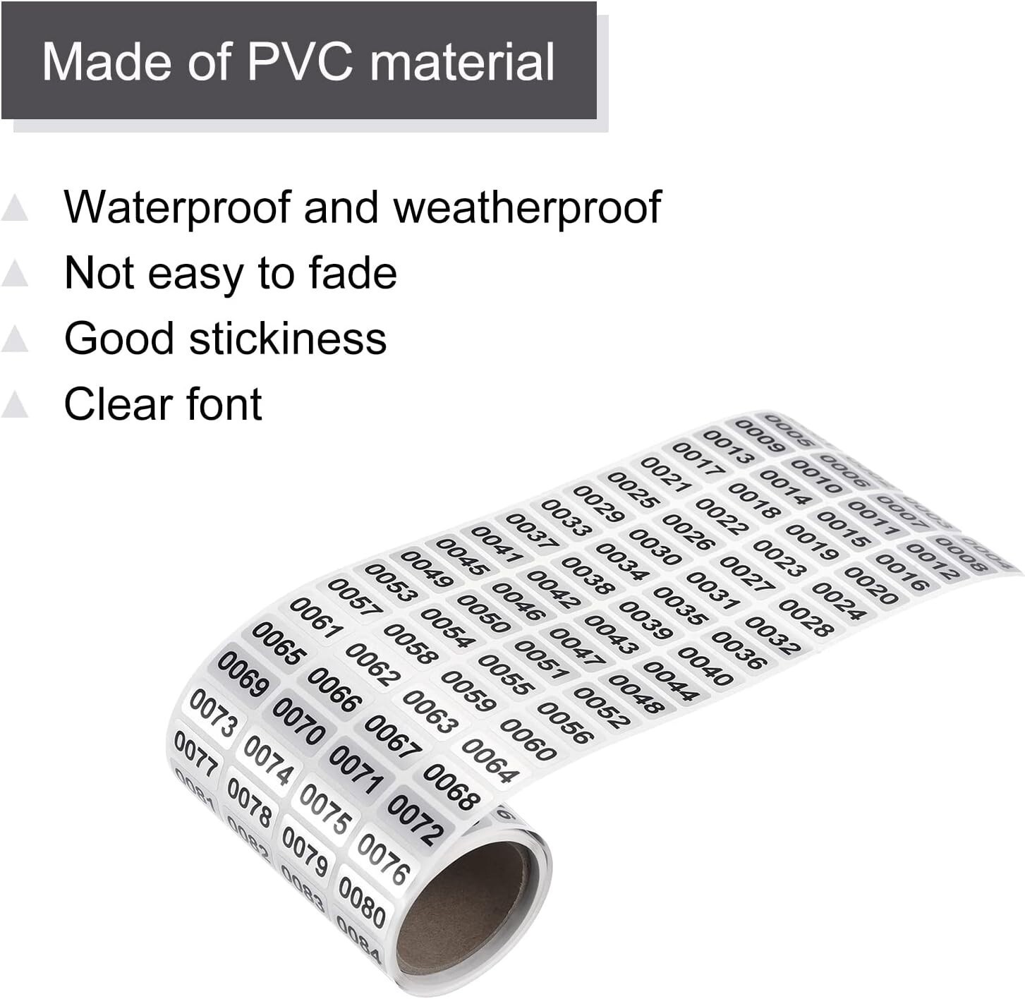 1-20000 Consecutive Number Label Stickers Inventory Control Adhesive Waterproof
