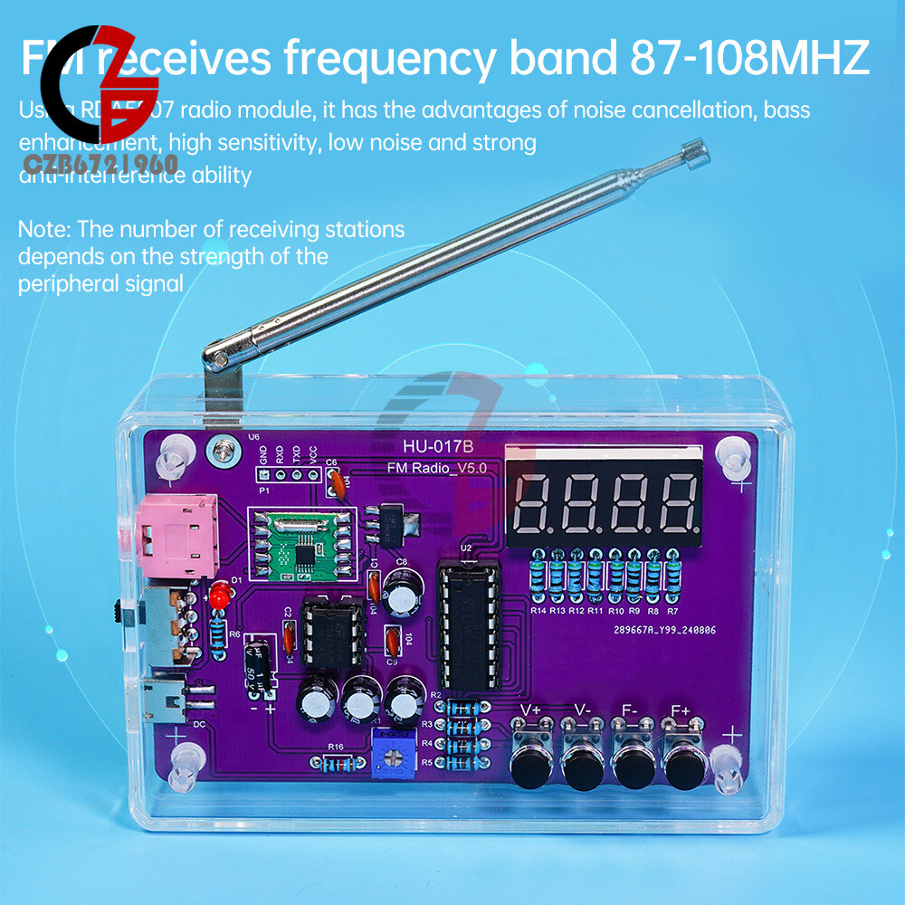 DIY FM Radio Electronic Kit 87-108MHz Digital RDA5807S Module Soldering Project