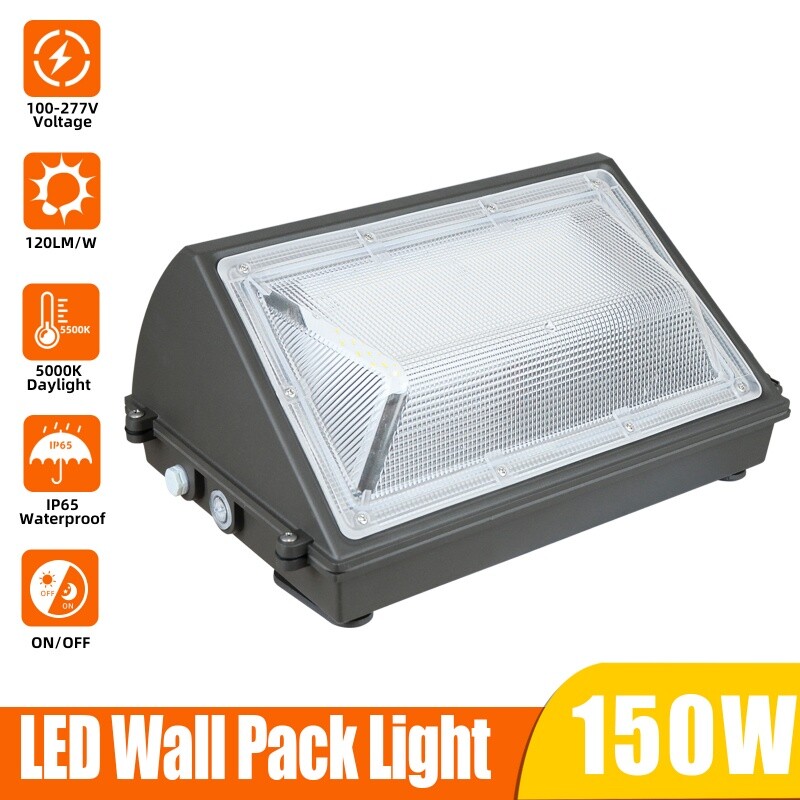 150W Outdoor LED Wall Pack Light Dusk to Dawn Home Garden Yard Security Lighting