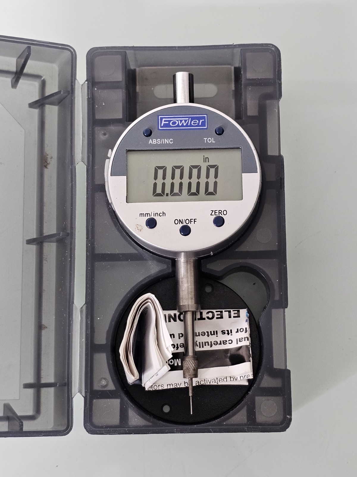 Fowler Digital Indicator Measuring Range: 0~12.7mm/0.5″, 25.4mm/1.0″