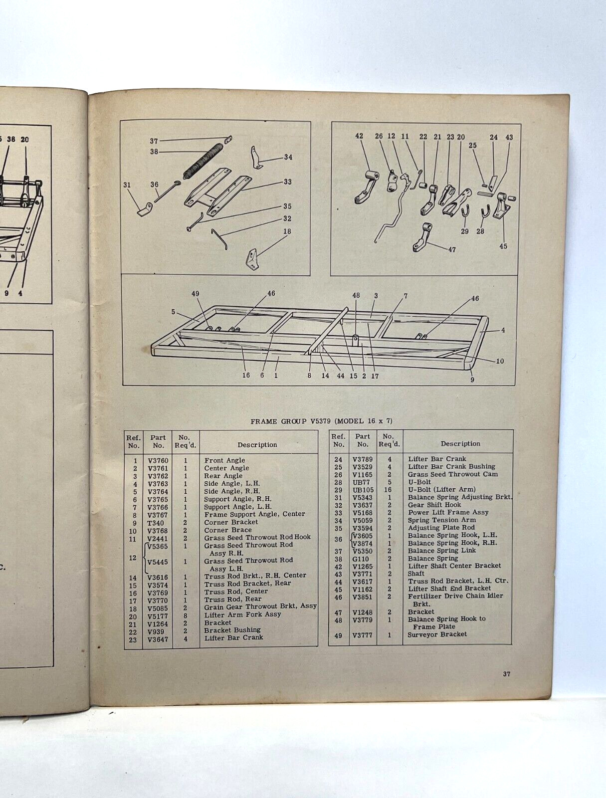 Vintage CO-OP Black Hawk Grain Drill Fertilizer Owners Manual Parts Catalog