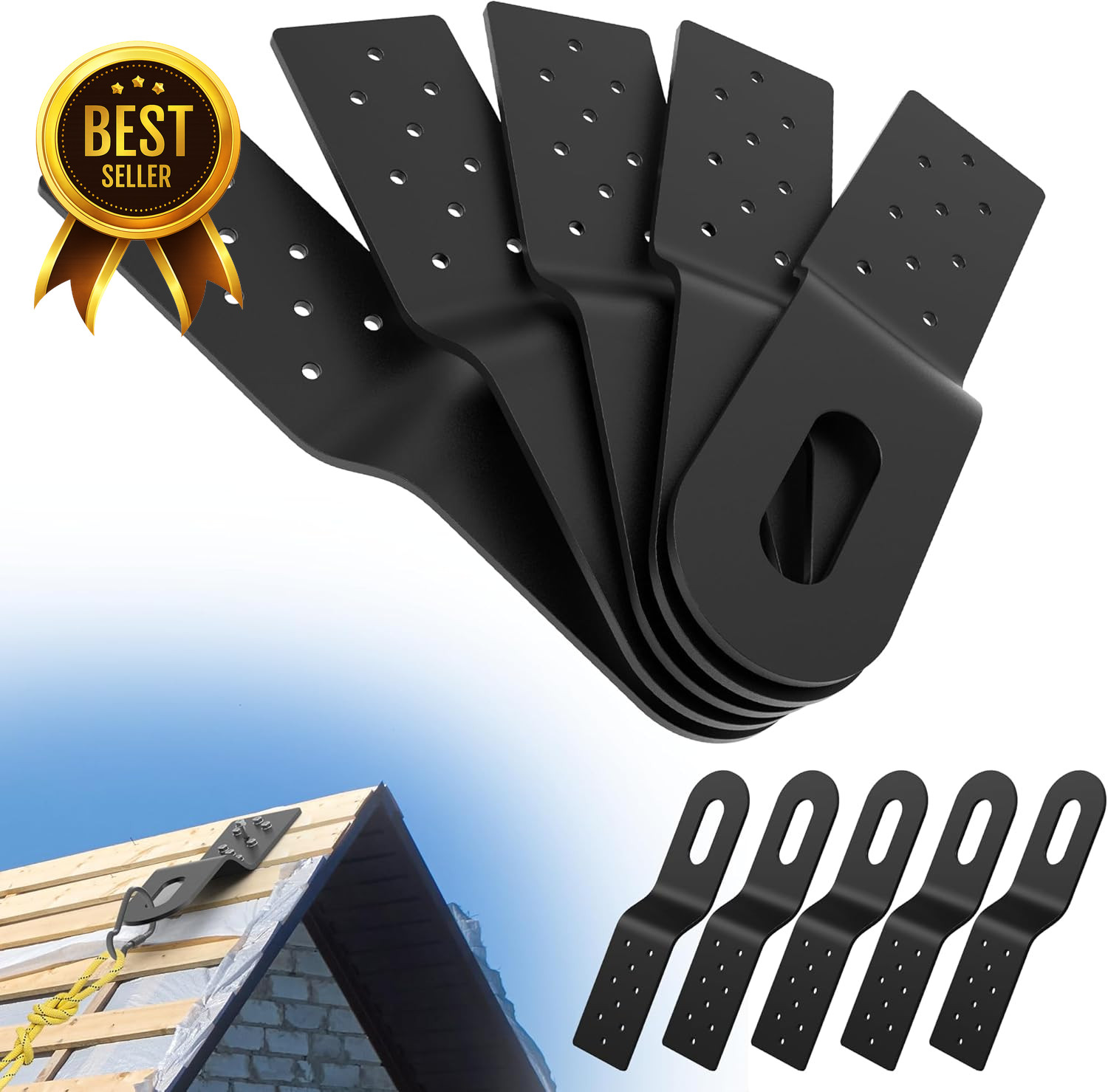 10 Pack Permanent Roof Safety Anchors Fall Protection Metal Wood Roof Black
