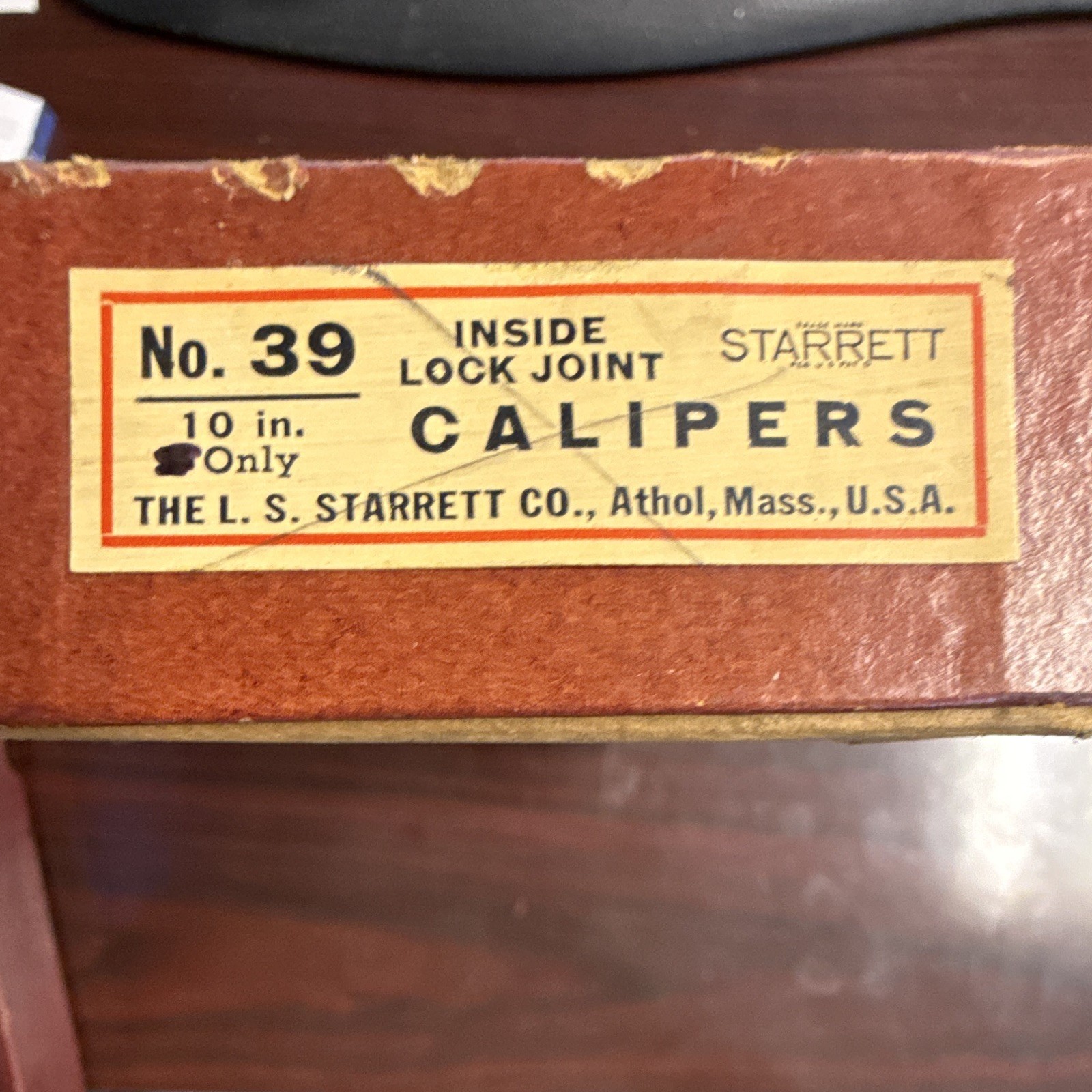 Starrett No. 39 Inside Caliper Lock Joint 10 in Leg Size Max Measurement 10 in