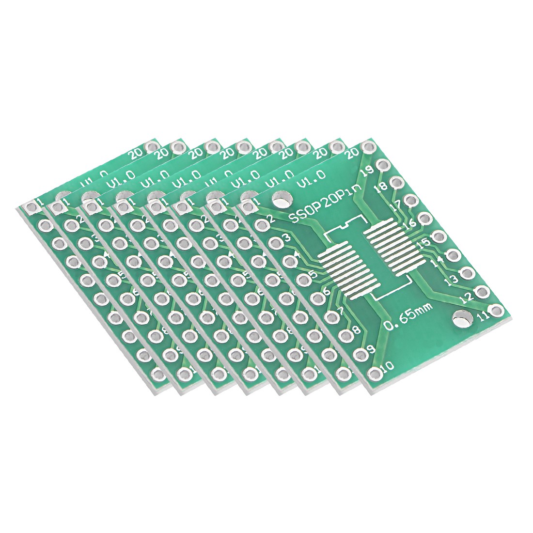 8pcs SSOP 20PIN 0.65 / SOP 20PIN 1.27 to DIP Adapter PCB Board Devices Converter