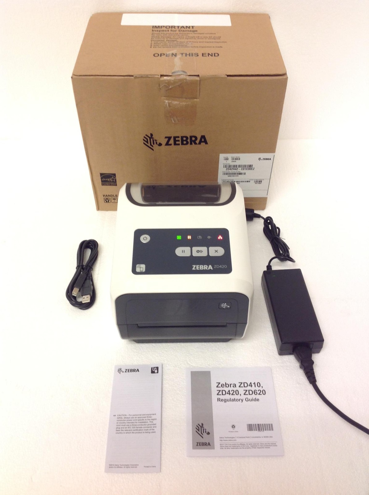 Zebra ZD420 Ethernet USB Thermal Transfer Barcode Label Printer ZD42H42-C01E00EZ