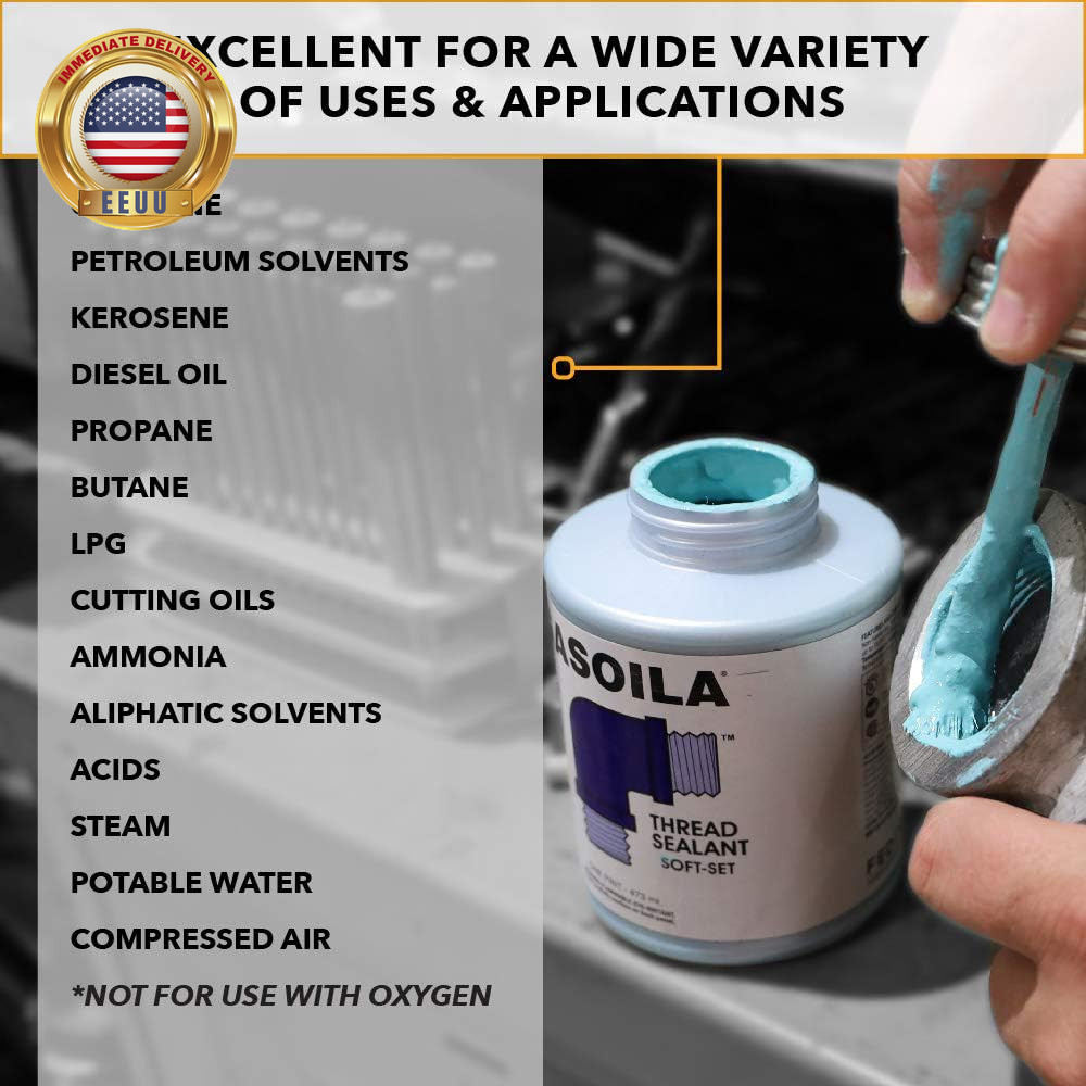 Soft-Set Pipe Thread Sealant – Non-Hardening Paste for Metal & Plastic, 2 Oz Tub