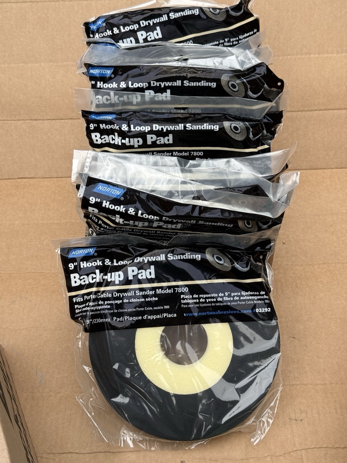 Box of 10 – Norton Backup Pad For Porter Cable 7800 Drywall Sander Hook & Loop