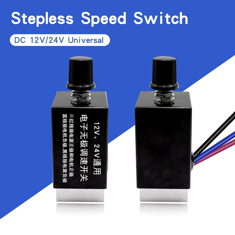 2x DC 12V 24V Motor Speed Control Switch Car Truck Fan Heater Control Defroster