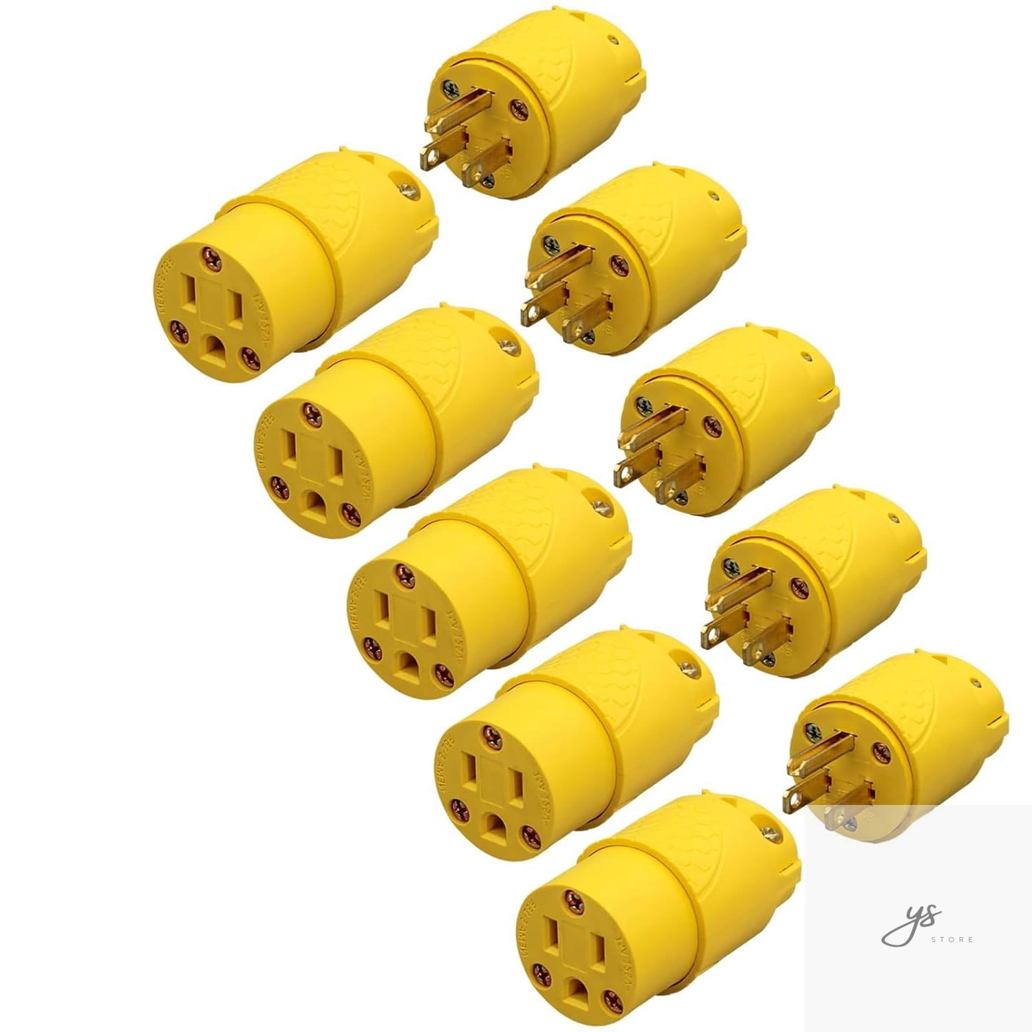 Electrical Replacement Plug & Connector Set, Extension Cord Ends Male and Female