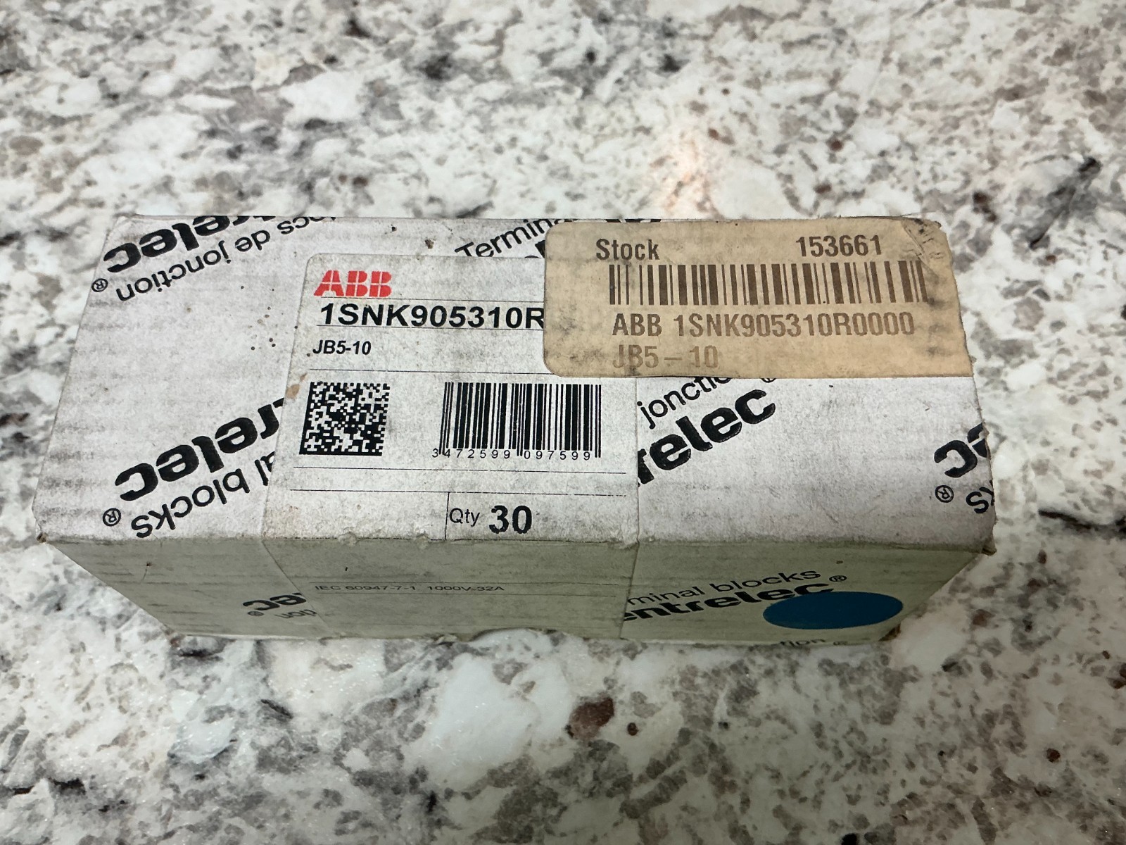 *FREE SHIPPING* LOT OF 5pcs. – ENTRELEC 1SNK905310R0000 JUMPER BAR /JB5-10 – NEW
