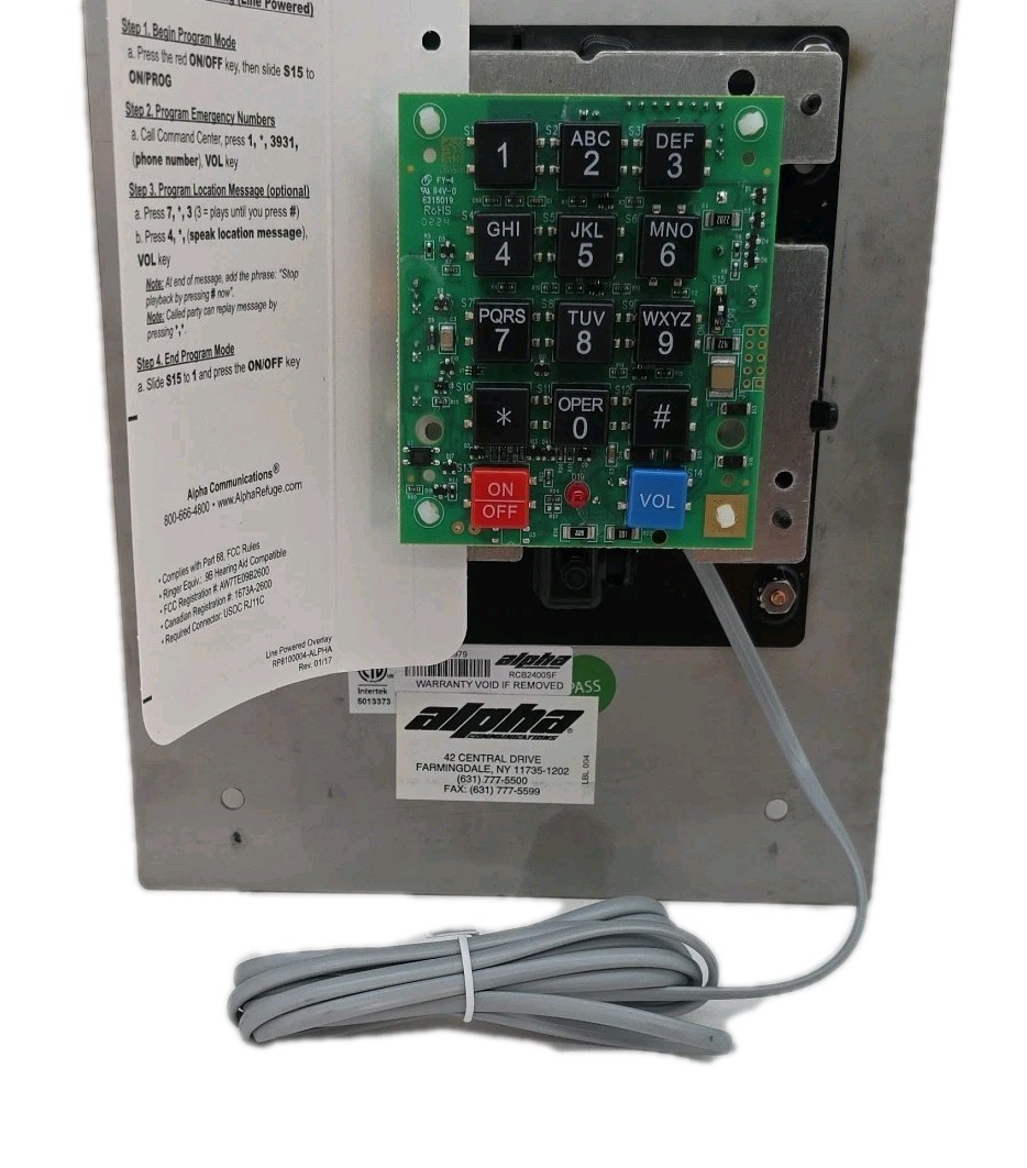 RATH COMMUNICATIONS RCB2400SF FLUSH MOUNT EMERGENCY FLOOR CALL BOX