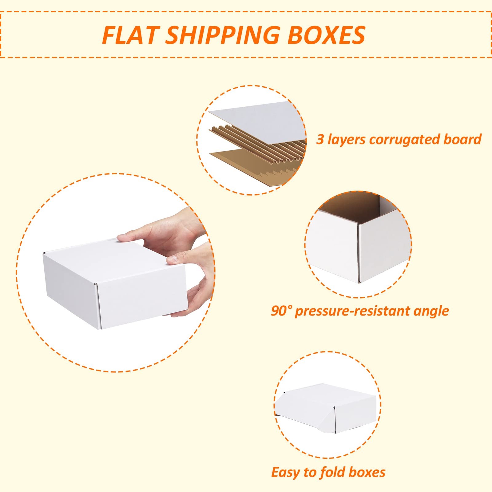 HORLIMER 9x6x3 inches Shipping Boxes Set of 25, White 9″ x 6″ x 3″,