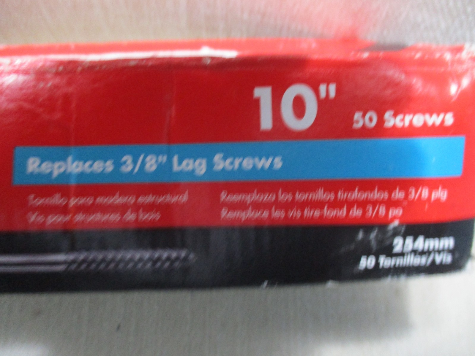 *LOT OF 50* FastenMaster HeadLOK 10 in. Flat Head Structural Wood Screws, Black