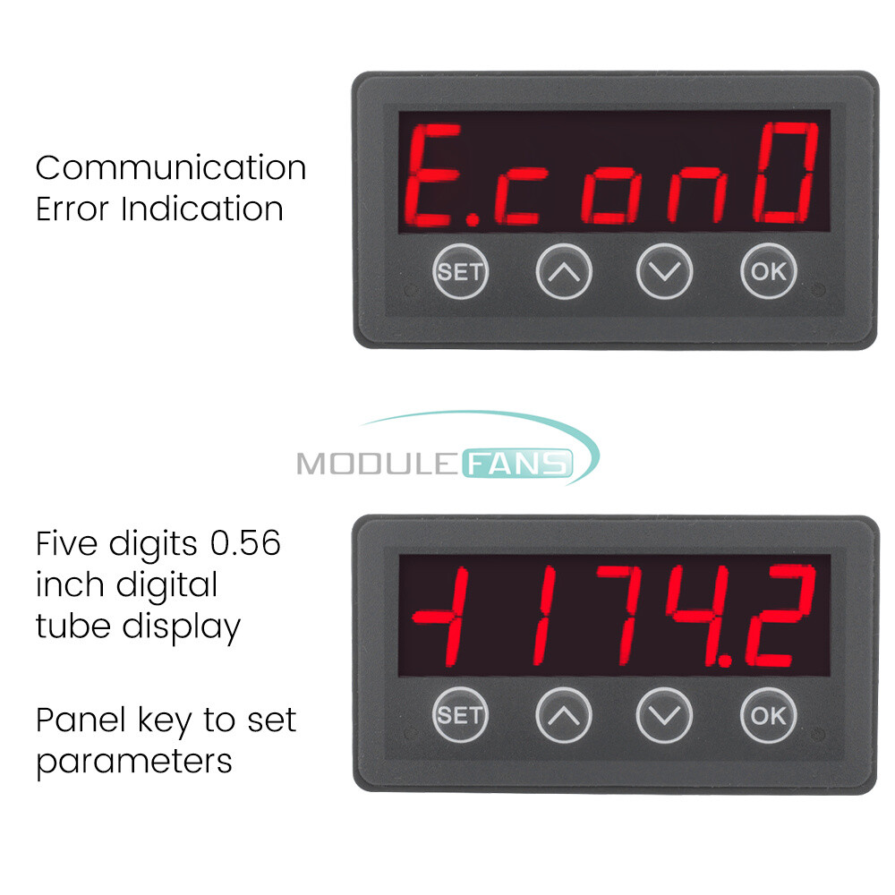 MODBUS-RTU Communication Display Meter RS485 Master-Slave-Monitored DC 8-25V