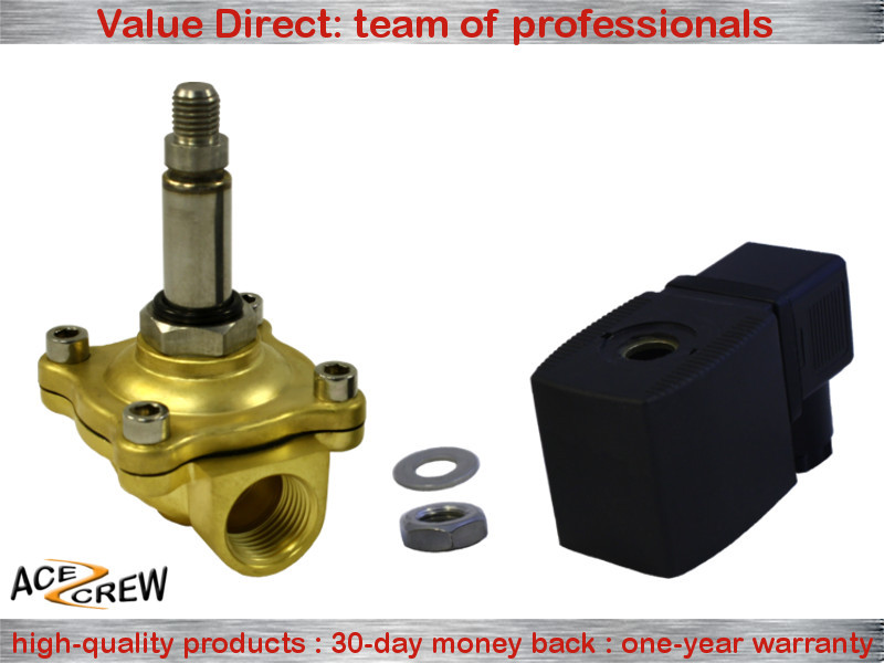 VITON 1/2 in 110V-120V AC Brass Solenoid Valve NPT Gas Water Air Normally Closed