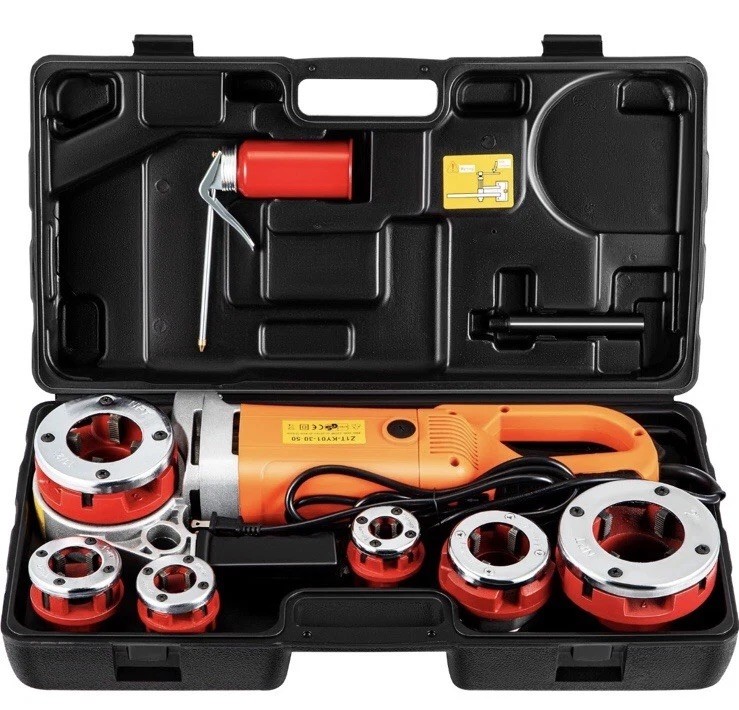 Electric Pipe Threader Portable Machine 2300W, 6 Dies 1/2-2″ , 22 RPM ,Excellent