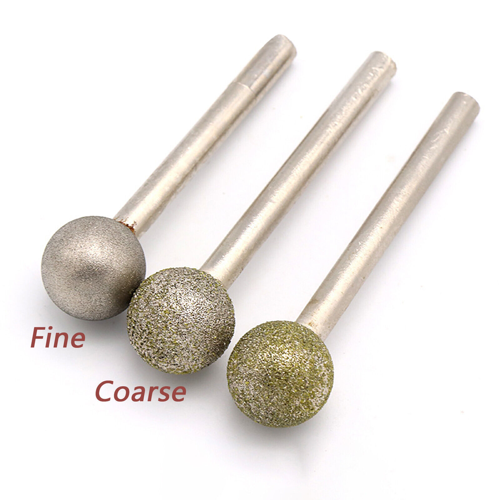 Ball Round Rotary Diamond Burr Drill Bit Grinding Carving 6mm/8mm Shank 6mm-50mm