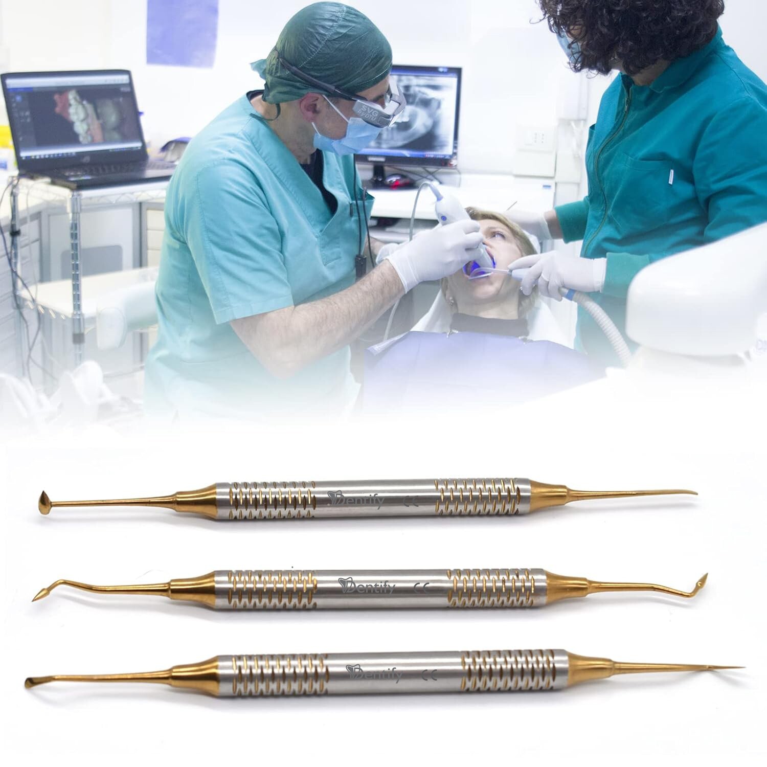 GERMAN Dental Composite Filling Instrument Gold Titanium Coated Restorative Kit