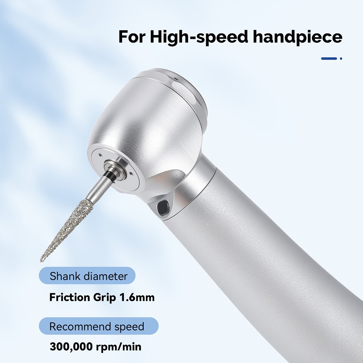 AZDENT Dental Diamond Zirconia Cutting Burs for High Speed Handpiece FG 1.6mm