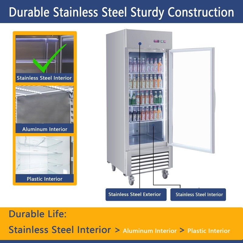 18.7 Cu.ft Commercial Reach-in Refirgerator Stainless Steel Cooling Merchandiser