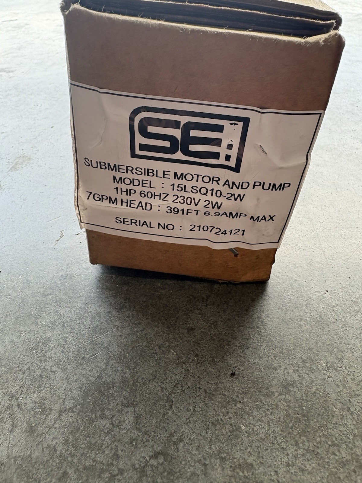 SEI 15LSQ10-2W 15GPM 1HP 230v 2-WIRE 3″ Submersible Motor and Pump