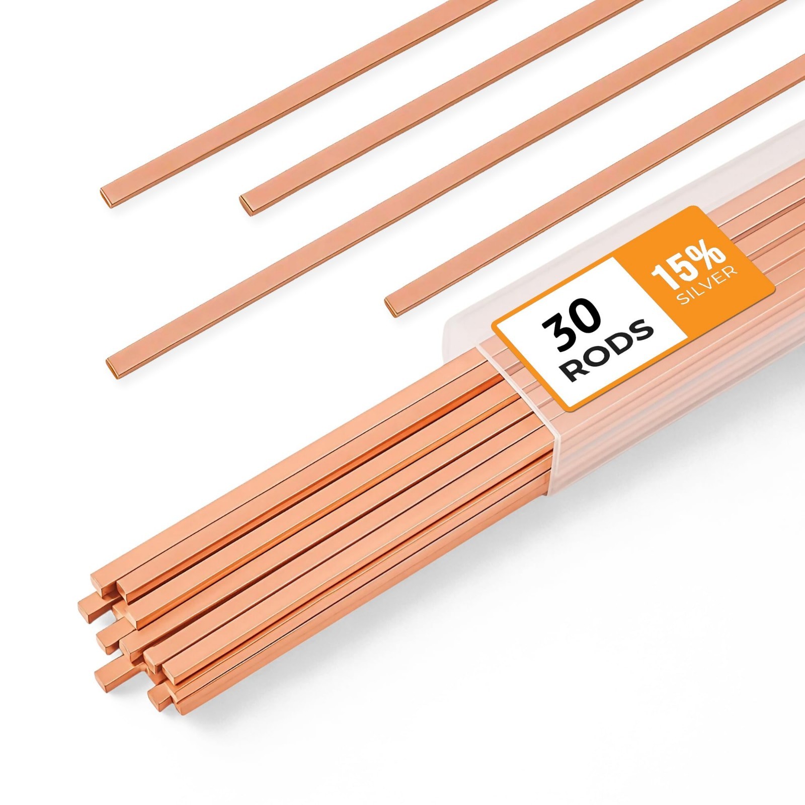 30pcs Brazing Rods AWS BCuP-5 15% Silver Solder Phos Copper Brazing Alloy Flat