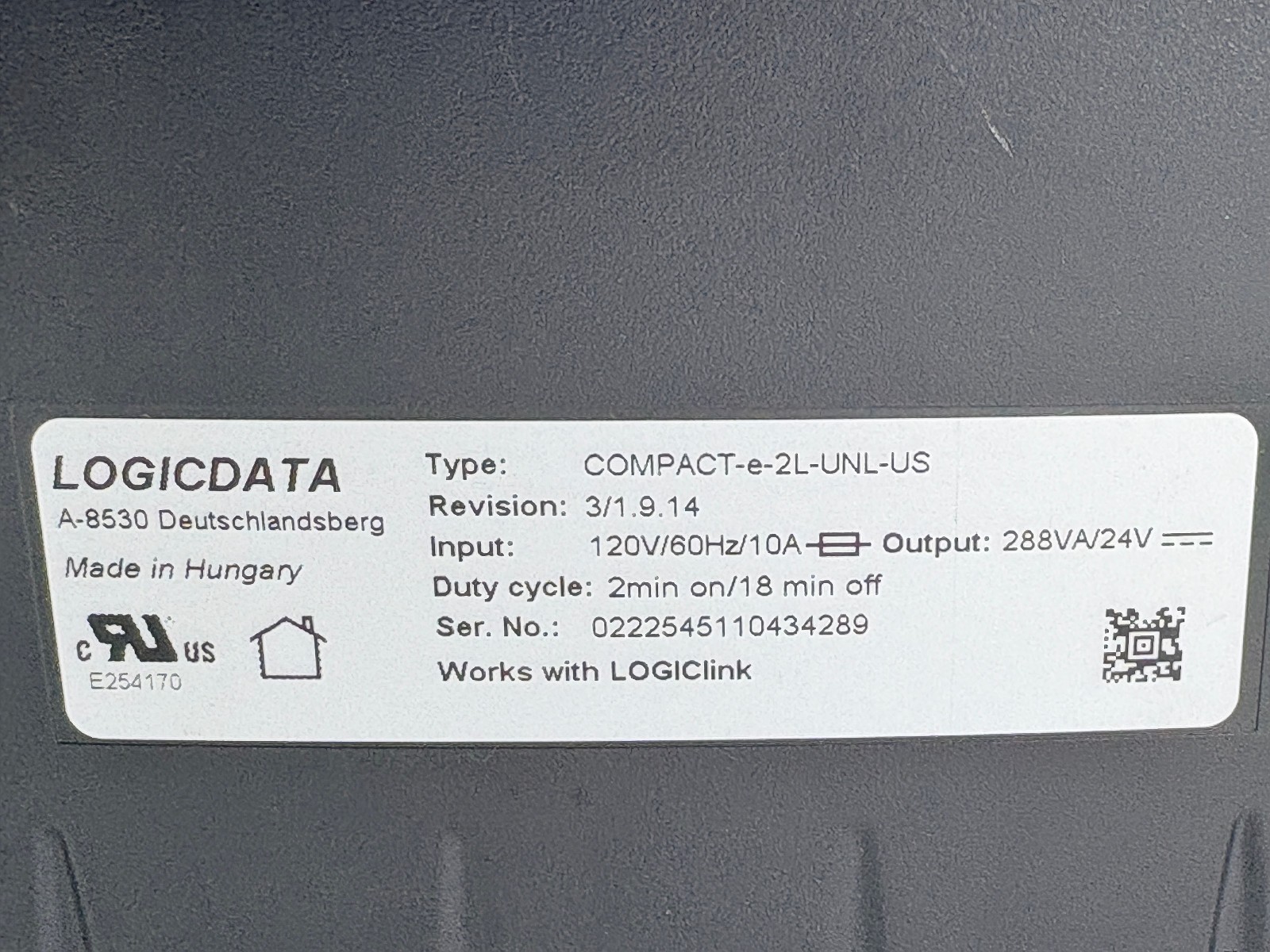 PRE OWNED | LOGICDATA COMPACT-2-OMT-US Desk Control Unit-Module Only – Black