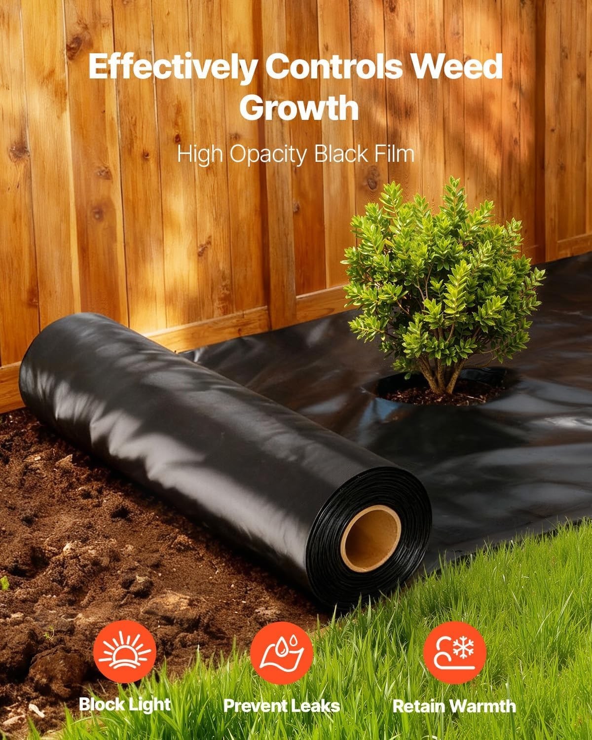10 Mil Heavy-Duty Plastic Drop Cloth Tarp – 5′ x 100′ Black Vapor Barrier