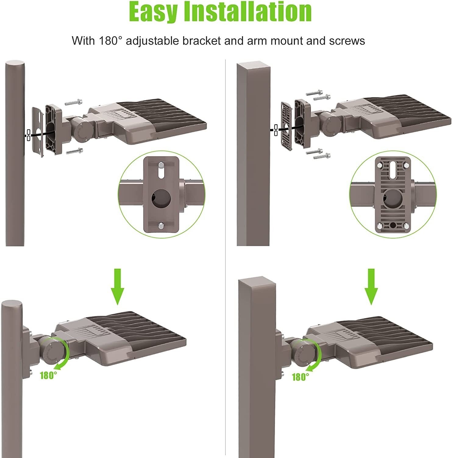 150W LED Area Stadium Light Parking Lot Shoebox Dusk to Dawn Flood Wall Lighting