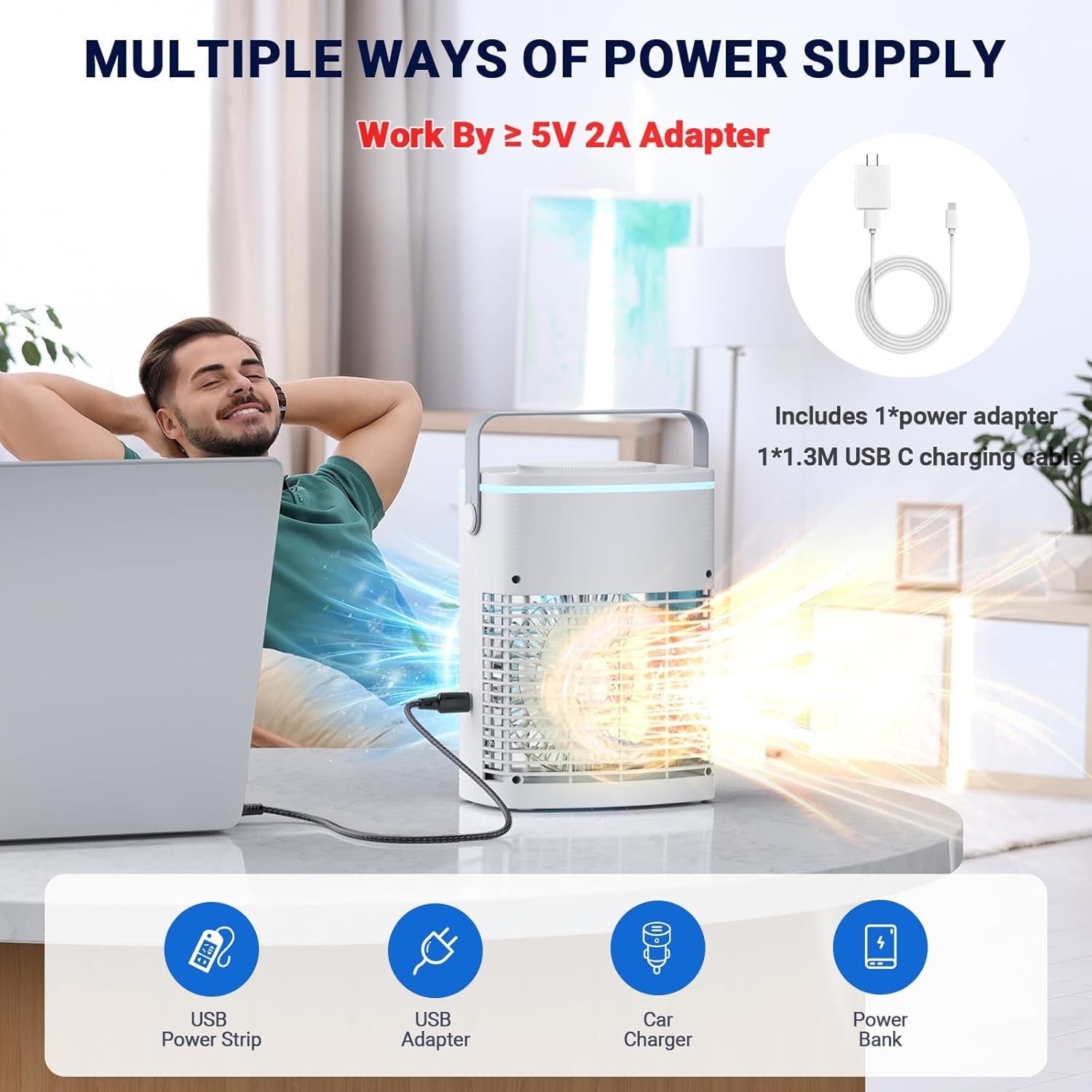 Portable Air Conditioners, 2026 Upgraded 4-IN-1 Quiet AC Unit Black
