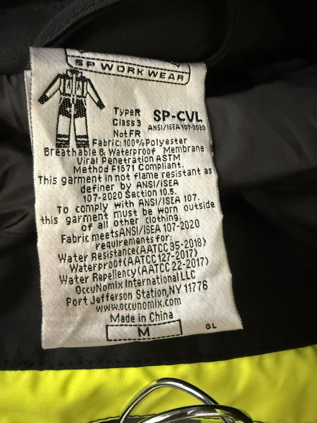 OccuNomix SP-CVL-BYM Hi Vis Cold Weather Coverall Medium NWT Class 3 ANSI