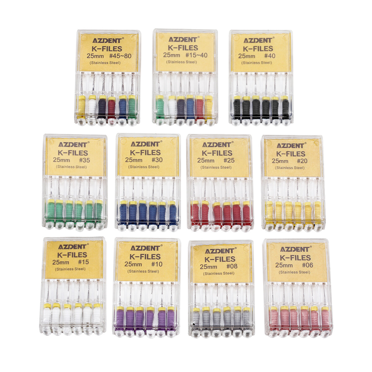 Dental Endo Root Canal Files #15-40 25mm/21mm/Absorbent Paper/Gutta Percha Point