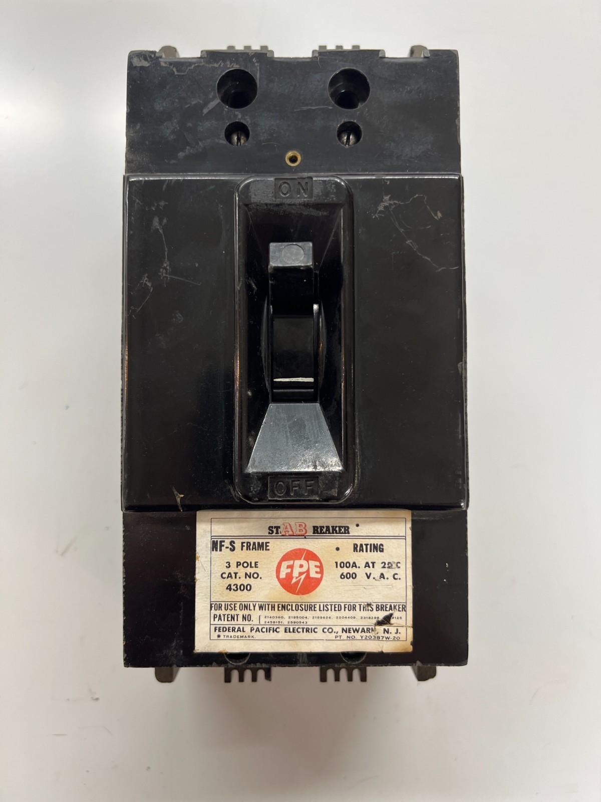 Federal Pacific Electric – NF-S4300 100A Circuit Breaker – Recon 1 Yr Warranty