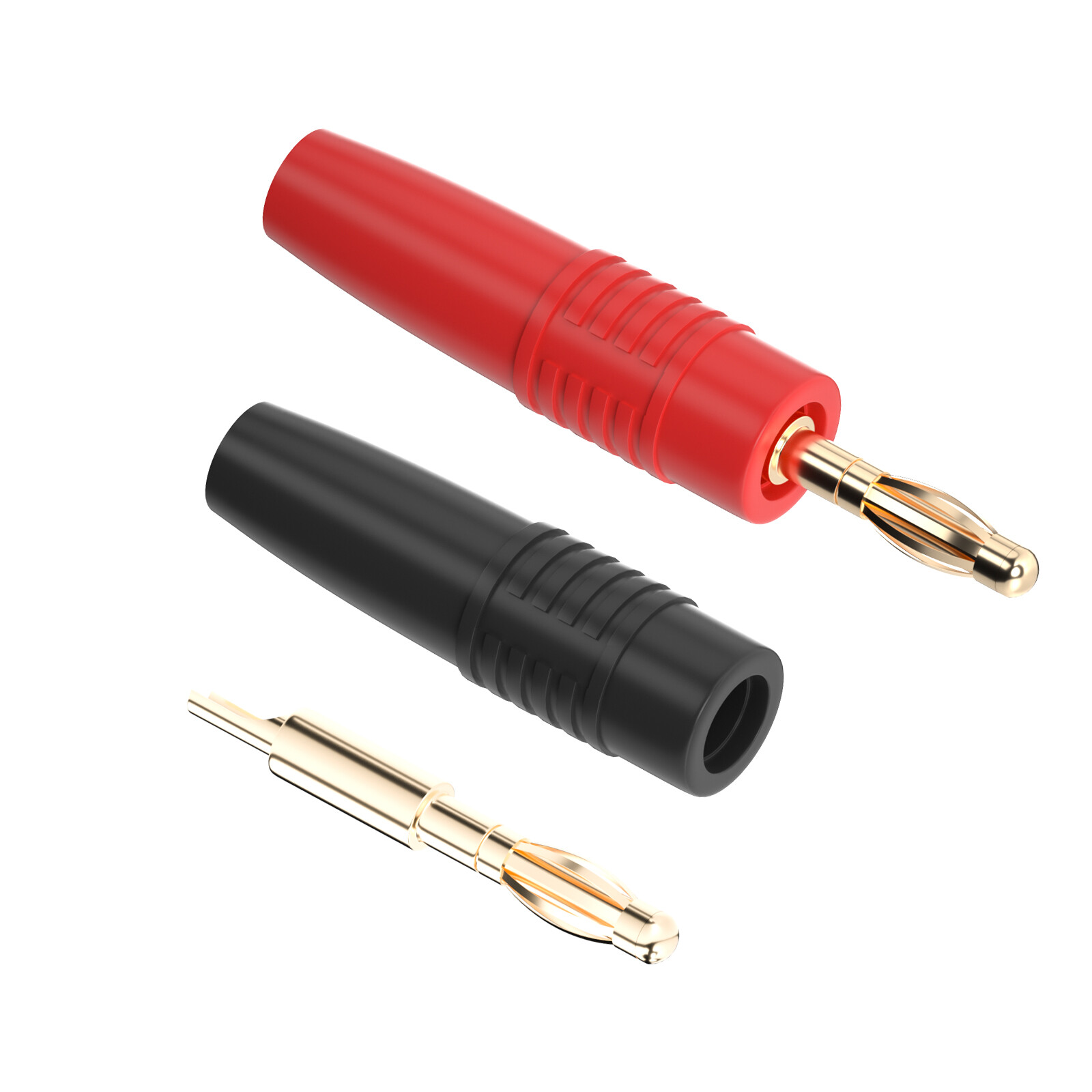 8 Pack 4mm Banana Plug Male Connector Gold Plated Solder Type Adapter for DIY