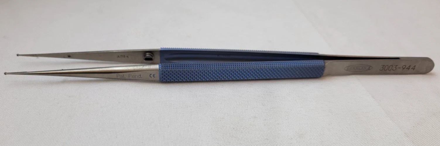 Scanlan 3003-944 Legacy Micro Forceps, 1.0 mm Straight tips, 8 1/4 inches
