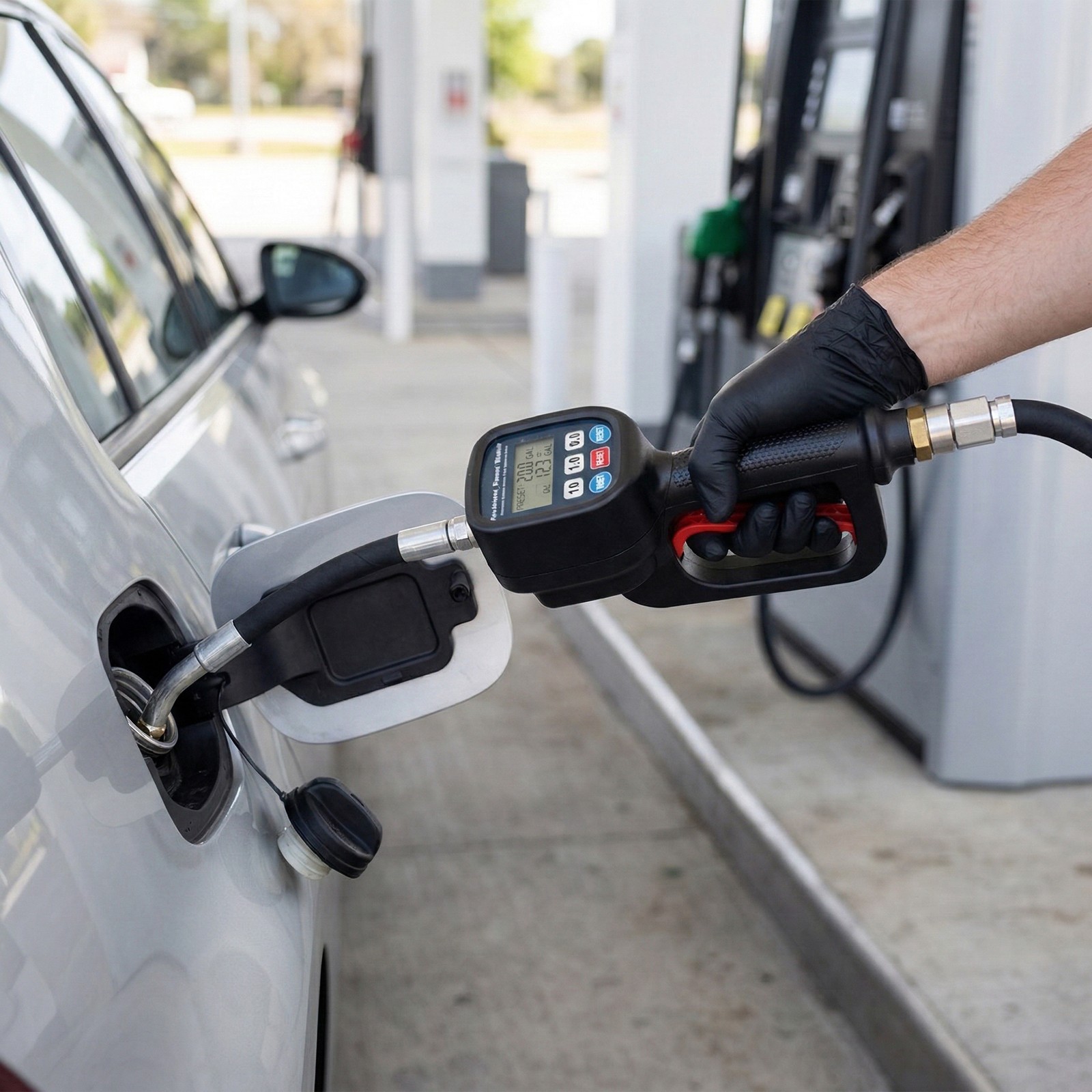 Digital Oil Meter Gun with LCD Display for Lubricants and Diesel, Preset Gun