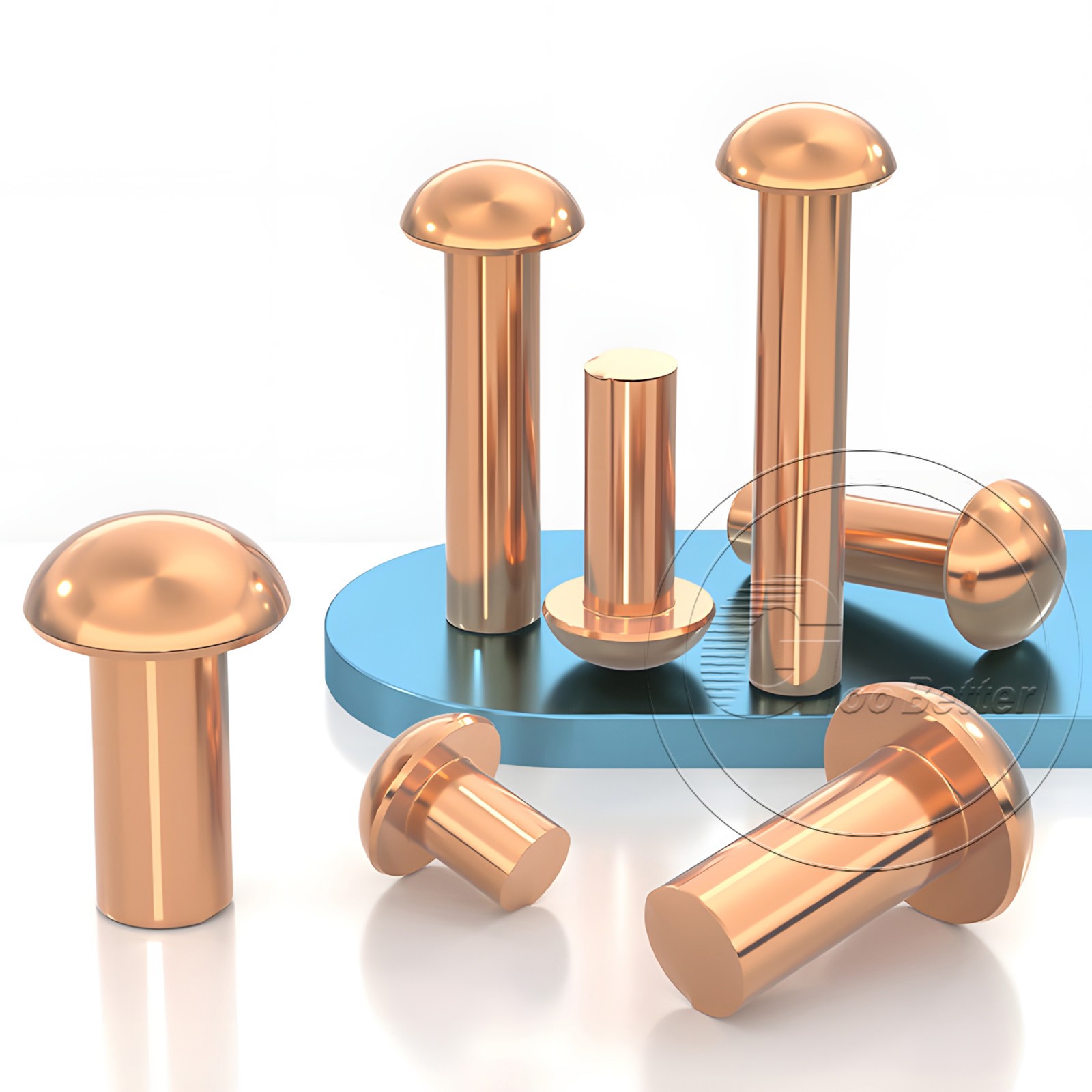 Solid Copper Round Head Rivets 1.5mm 2mm 2.5mm 3mm 4mm 5mm 6mm 8mm DIN 660